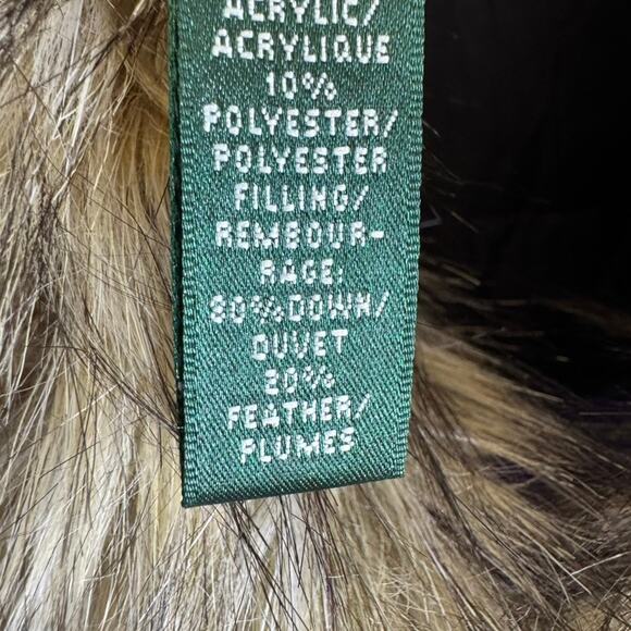 LRL Lauren Ralph Lauren Purple Down Puffer Vest Faux Fur Collar 2X - Picture 7 of 8